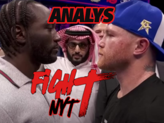 Canelo Alvarez och Terence Crawford stirrar på varandra inför sin supermatch