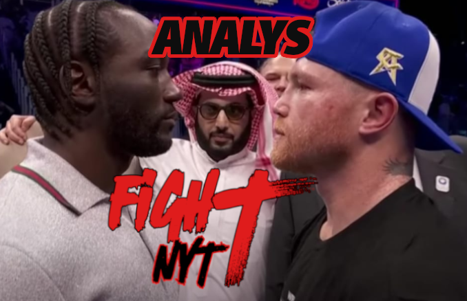 Canelo Alvarez och Terence Crawford stirrar på varandra inför sin supermatch