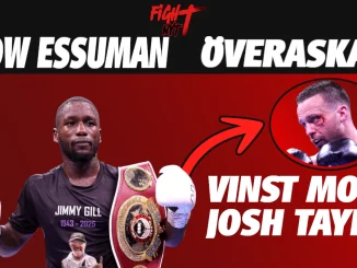 Ekow Essuman firar segern mot Josh Taylor med bältet över axeln