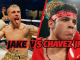 Jake Paul och Julio Cesar Chavez Jr poserar inför sin kommande boxningsmatch den 28 juni.