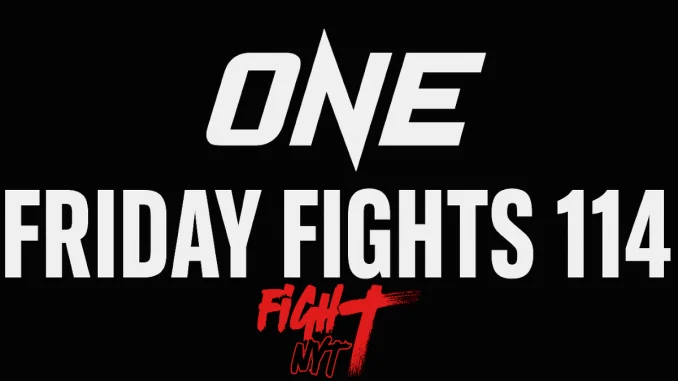 ONE Friday Fights 114 – logotyp och eventtitel med FightNytt-branding