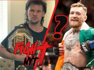 Theo Von poserar med UFC-bälte, Conor McGregor i bakgrunden med frågetecken